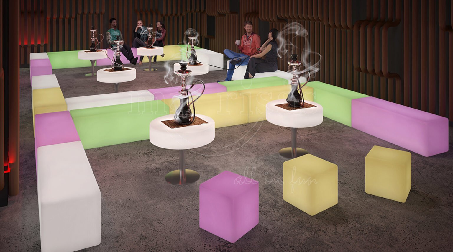 LED Round Table Built for Shisha Moments