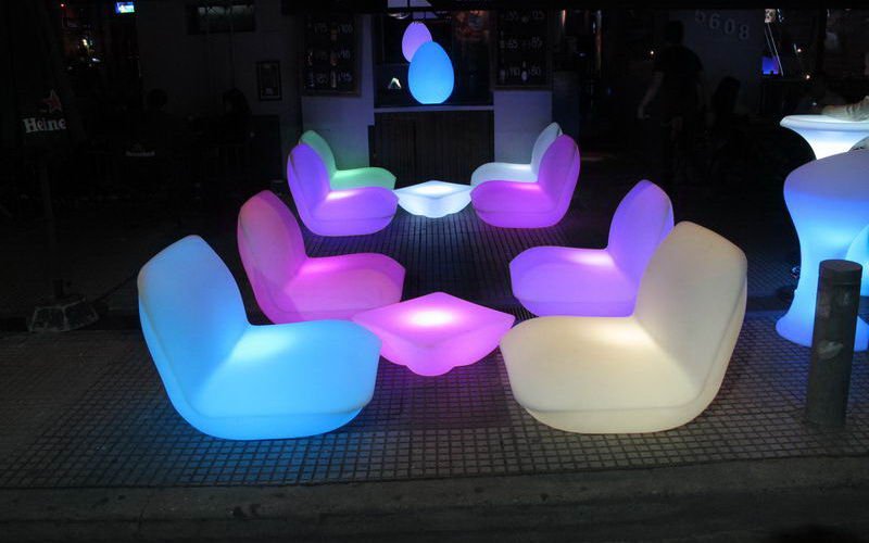 LED color-changing pillow lounge chair