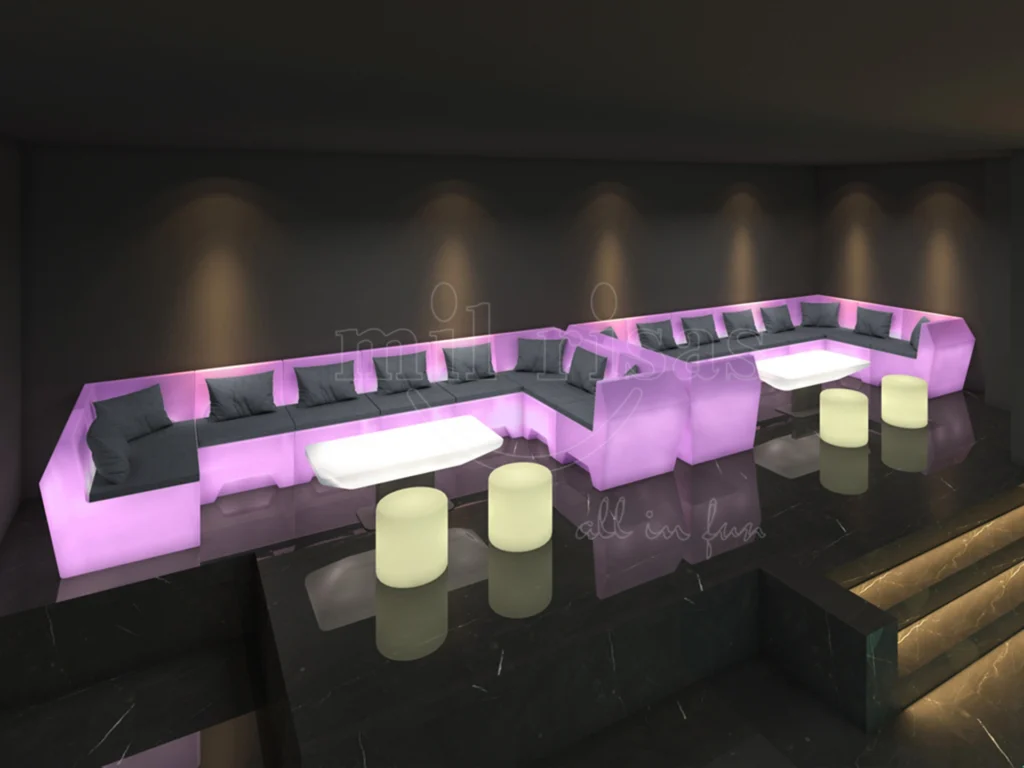 Light Up Sectional Couch for Lounge Bar Perfection