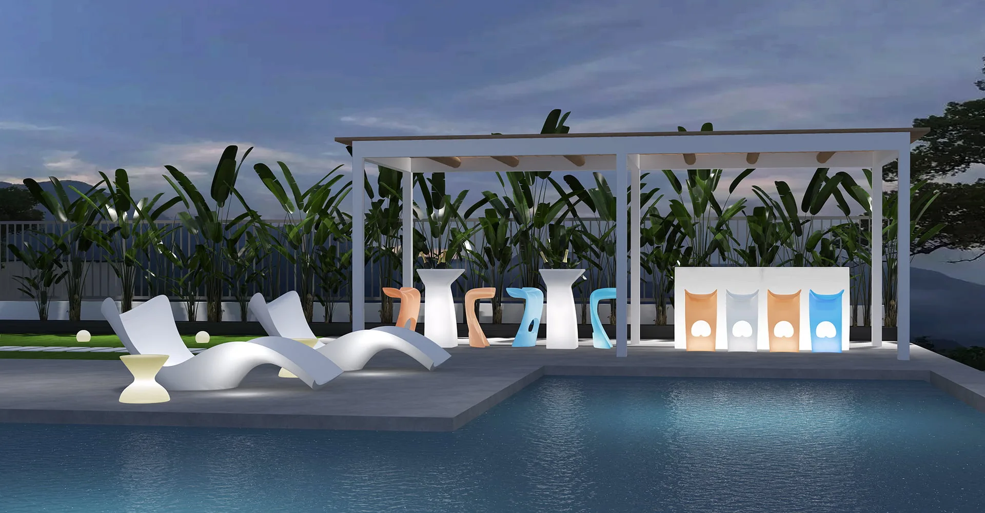 Outdoor Waterproof Rechargeable glow LED Furniture Bar