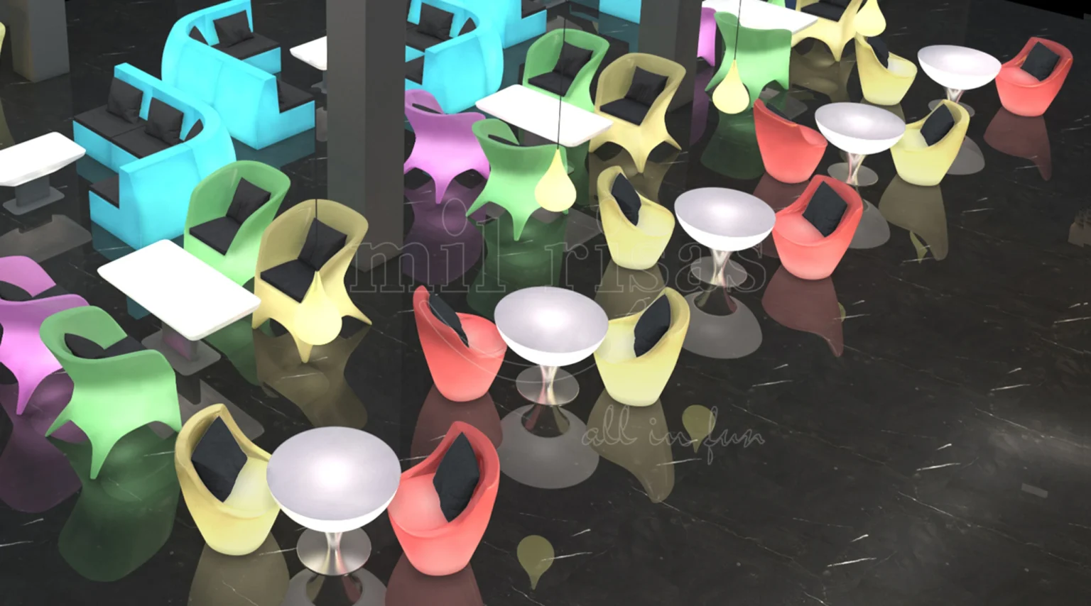 Relax and Socialize in Style with the Glowing LED Lounge Chair and Table Combo