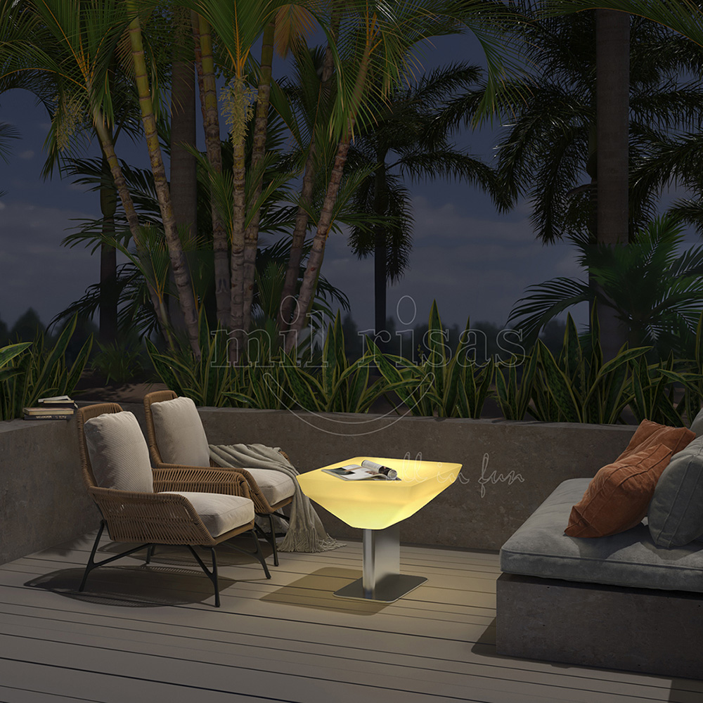 Set the Perfect Outdoor Ambiance with the Small Light-up End Table