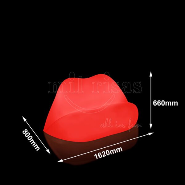 Size of Glow Lip Sofa LED