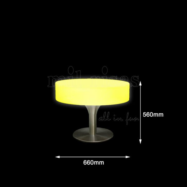 Size of Round Illuminated LED Side Table 56cm