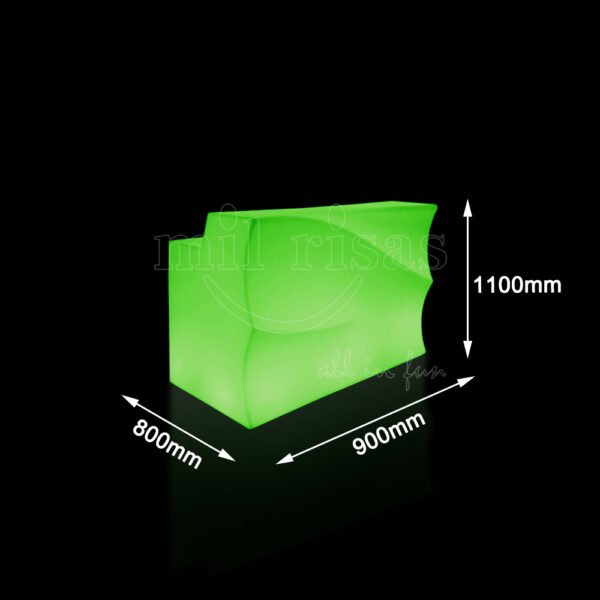 Size of Wave LED Bar Counter Straight