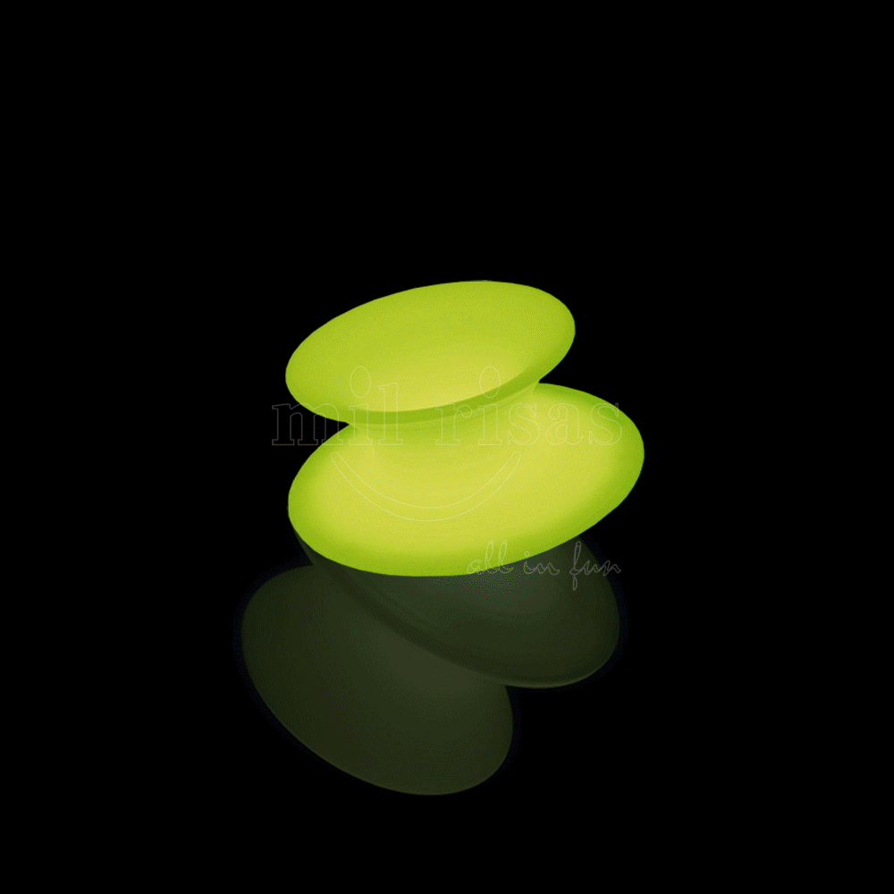 Spun Chair with Changing LED Colors, Showcasing Spin Top Design for Events