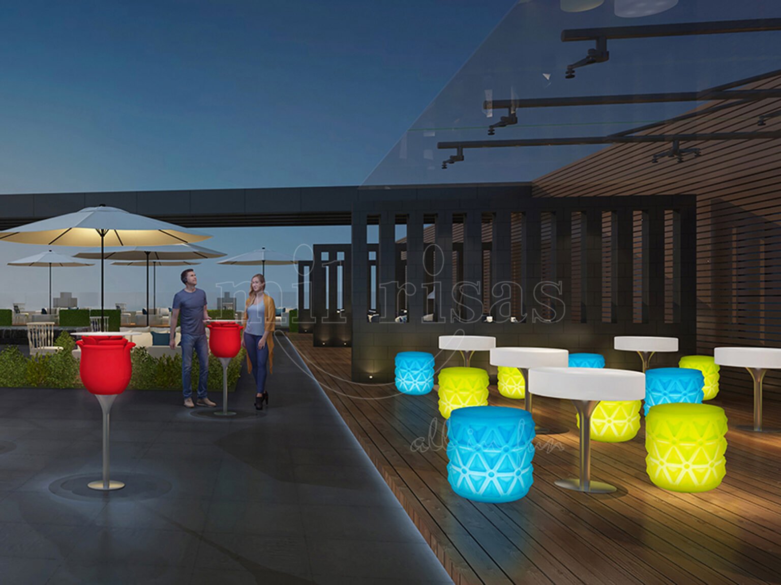 Transform Your Sky Garden with Vibrant LED Outdoor Furniture