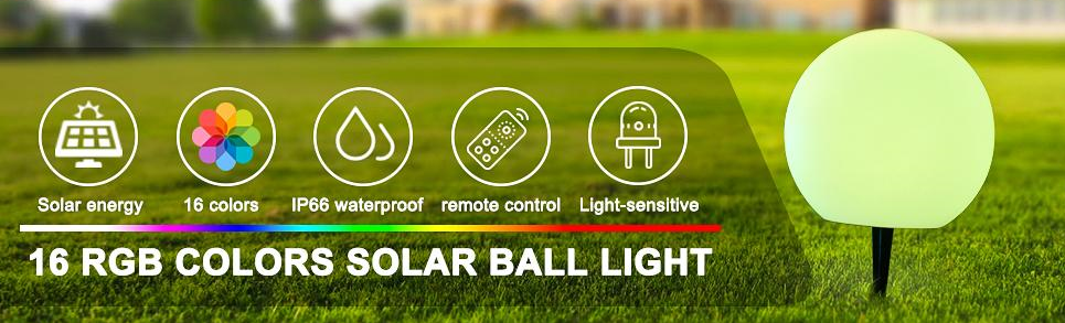Solar-powered glow ball light