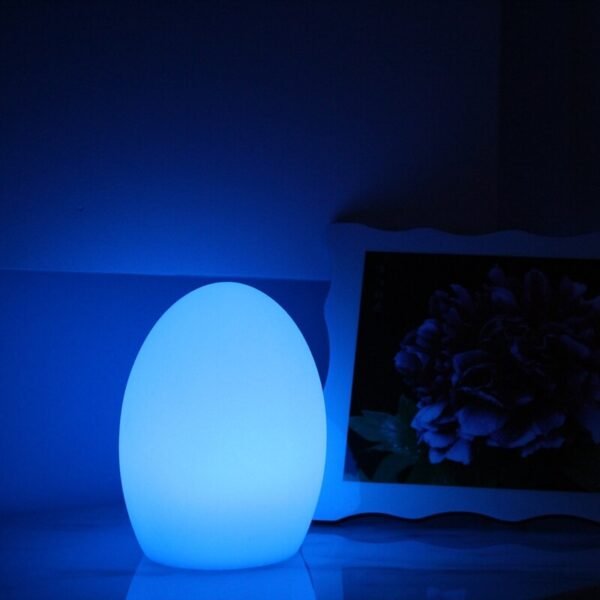 blue led egg table lamp