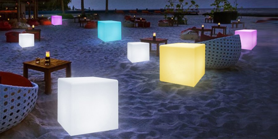 Cube led lumiere blanche - Lux et Déco, Centre de table lumineux