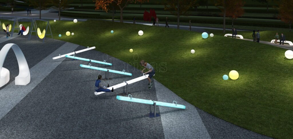 Ignite Social Play with the LED Adult Seesaw for Public Spaces