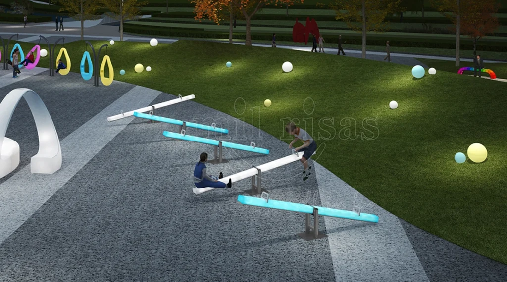 Ignite Social Play with the LED Adult Seesaw for Public Spaces