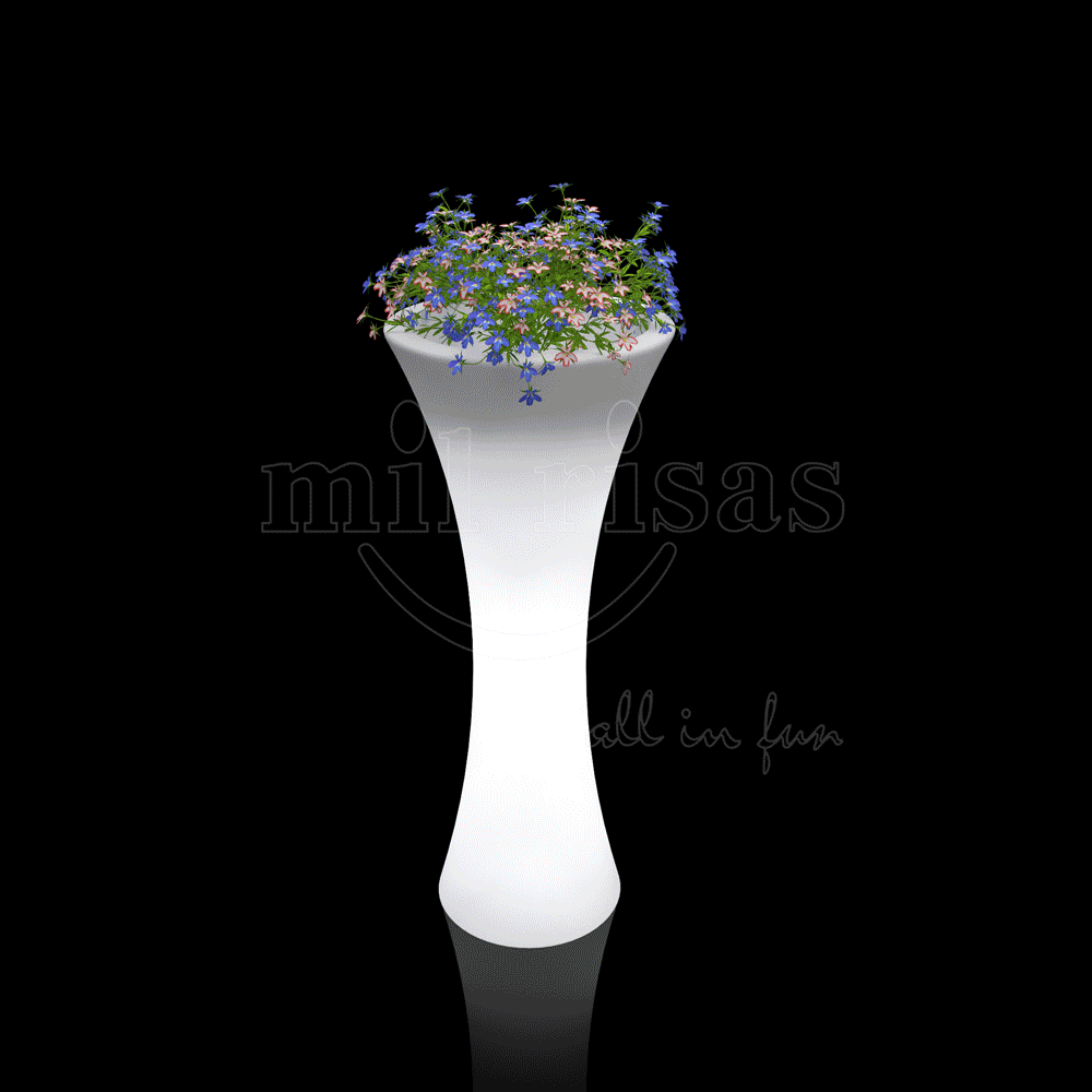 Slim Waist Lighted Flower Pots With Dynamic LED Color Changes