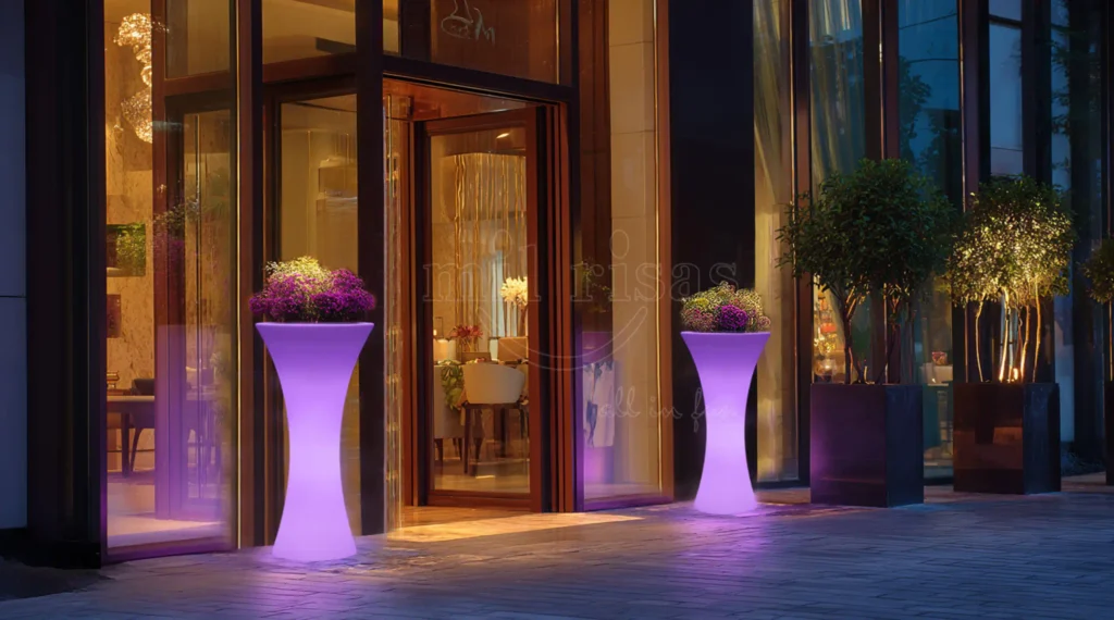 Transform Your Entrance with the Illuminated Hourglass Planter