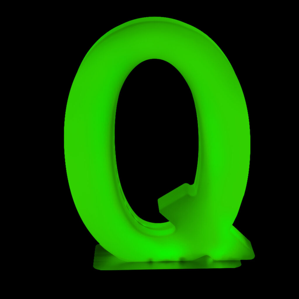 Glow In Dark Letters Q LED Letters Colorfuldeco