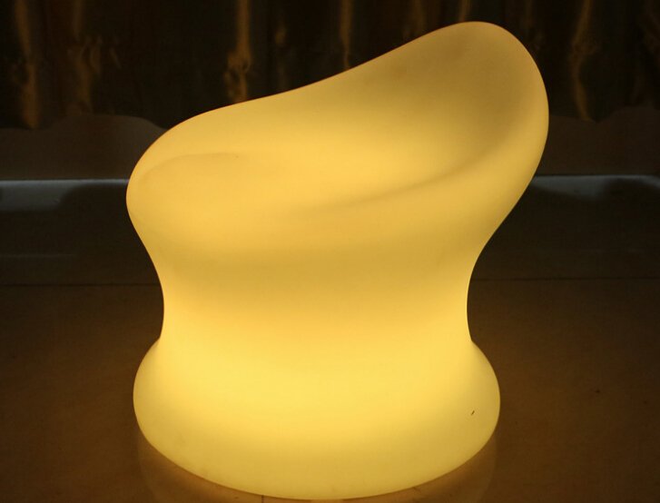 16-inch LED Tripod Stool, Dimmable Modern Fun LED Glow Chair W/Remote