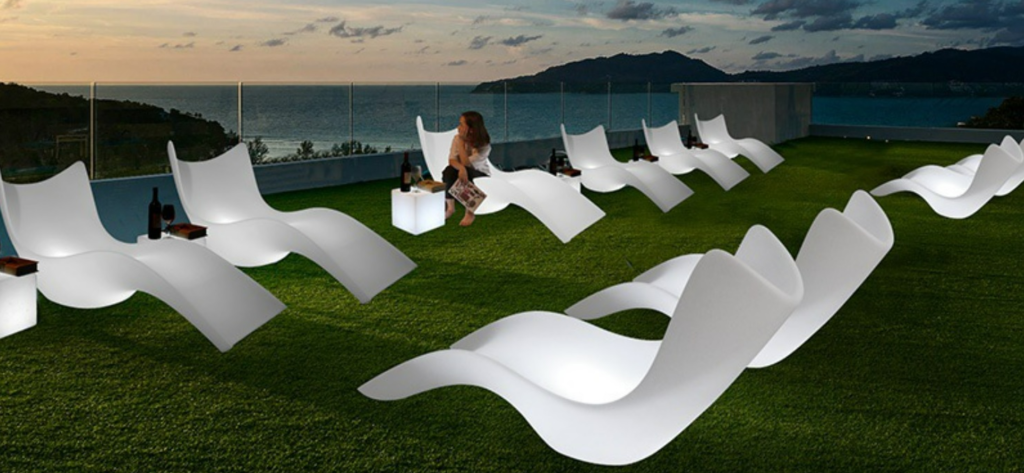 Surf design LED lounge chair furniture for sale 1