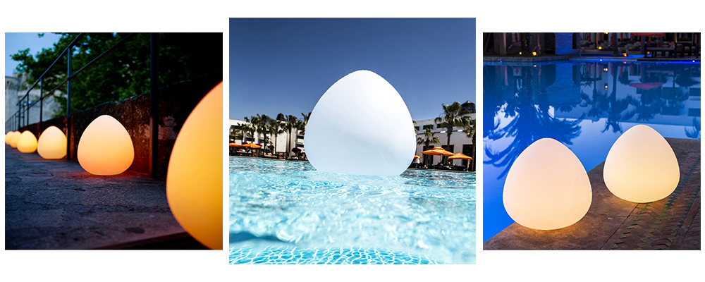 Floating waterproof led portable peach shape lamps for pool