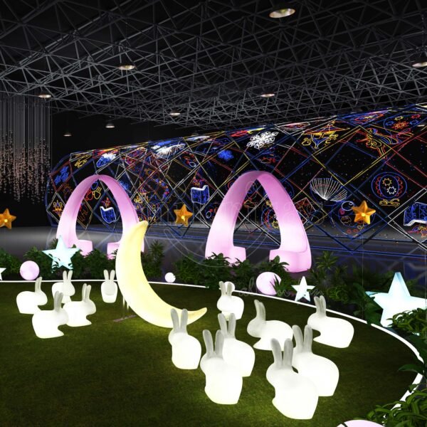 Lámpara de pie con forma de animal, LED, con forma de conejo, luces y silla que iluminan tus espacios