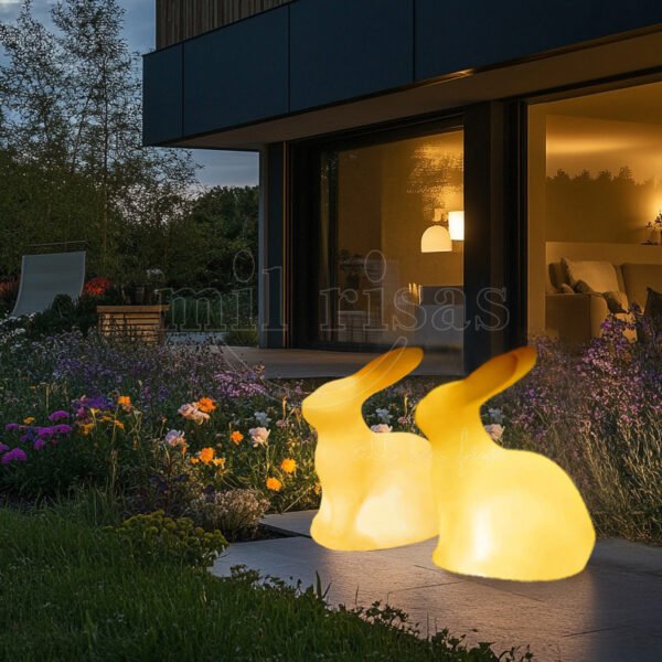Bring Whimsy and Light to Your Garden with the Moon Worship Bunny Lamp