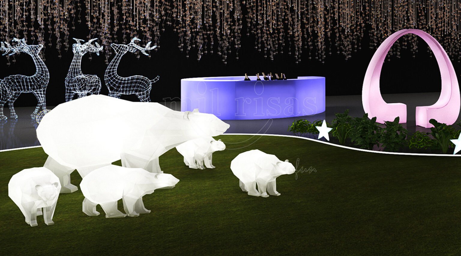 Create a Captivating Light Show Featuring LED Polar Bear Christmas Decor
