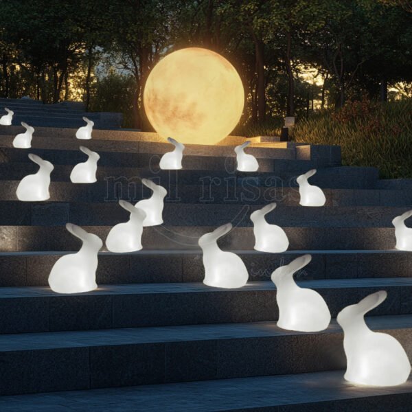 Create a Dreamy Atmosphere with the Moon Worship Bunny Lamp Outdoors