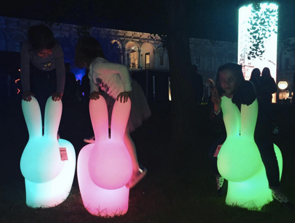 LED rabbit shaped animal solar lights for garden