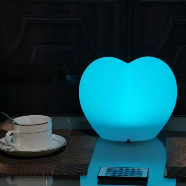 RGB cordless heart shape lamp