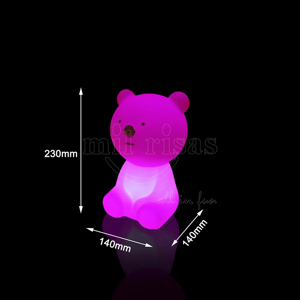 Afmetingen van de dierentafellamp, kleine beer-aanraaklamp voor kinderen