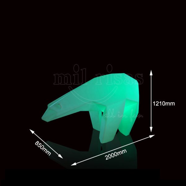 Large Outdoor Polar Bear Decor Geometric LED Garden Light - Image 2