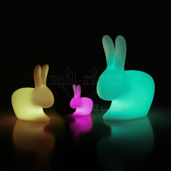 lámpara de pie animal medio LED conejo en forma de silla de luces para jardín