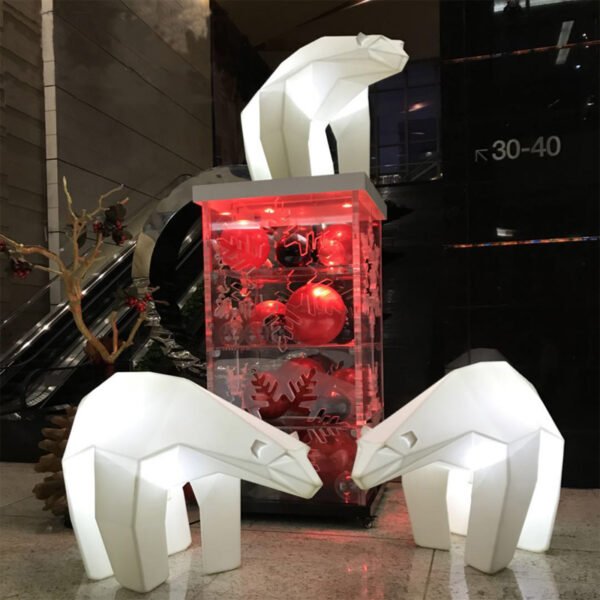 unique animal night lights LED geometry polar bear for shopping mall