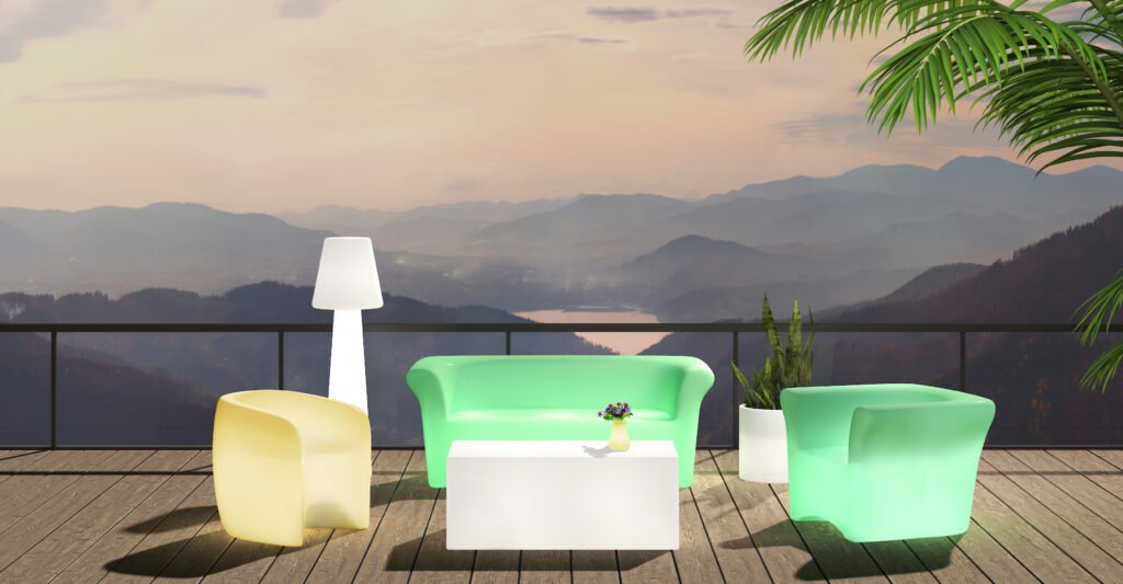 Breathe new life into your garden or patio with LED outdoor furniture light up chair and sofa