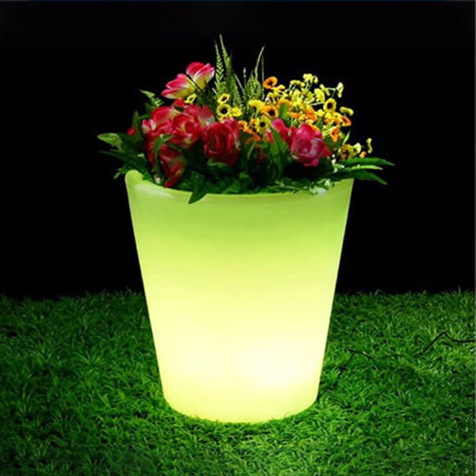 Flower Pots With LED Light Outdoor Decor 4