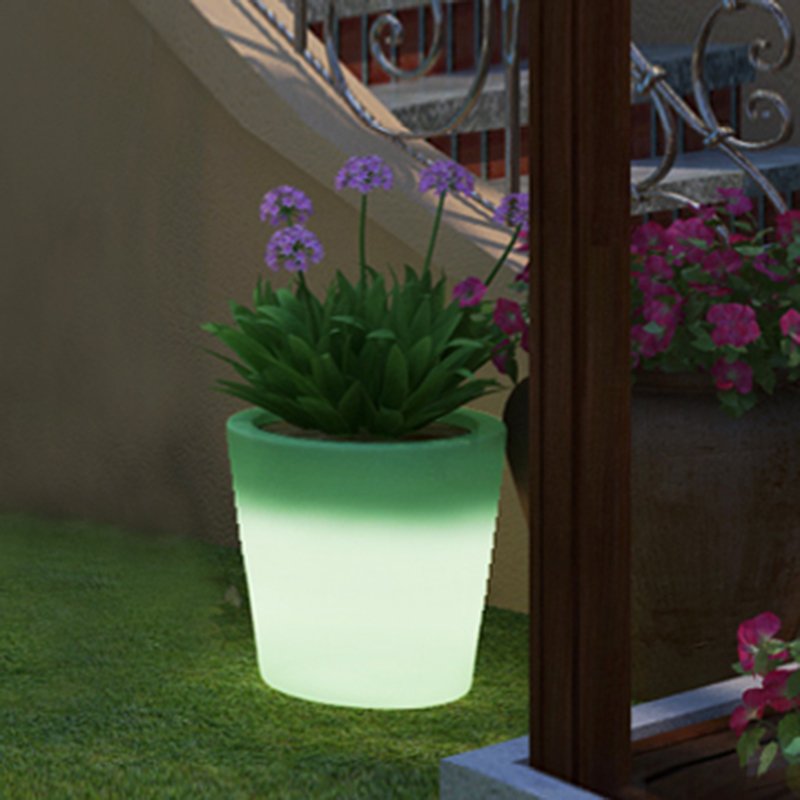 Flower Pots With LED Light Outdoor Decor