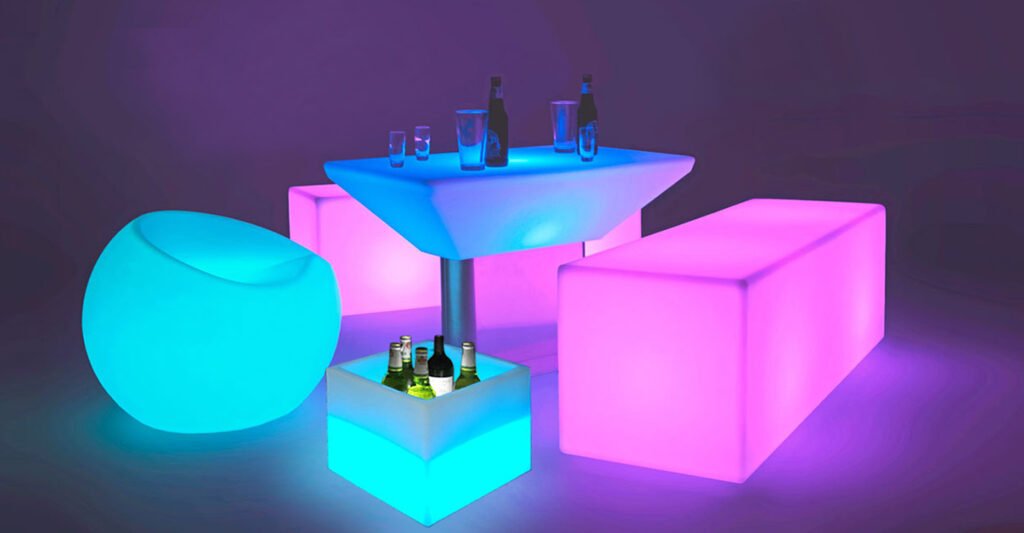 LED ice buckets with square shape