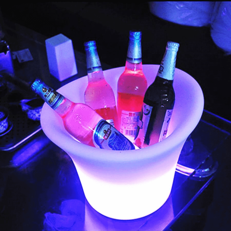 Large Two Corner Ice Bucket With LED