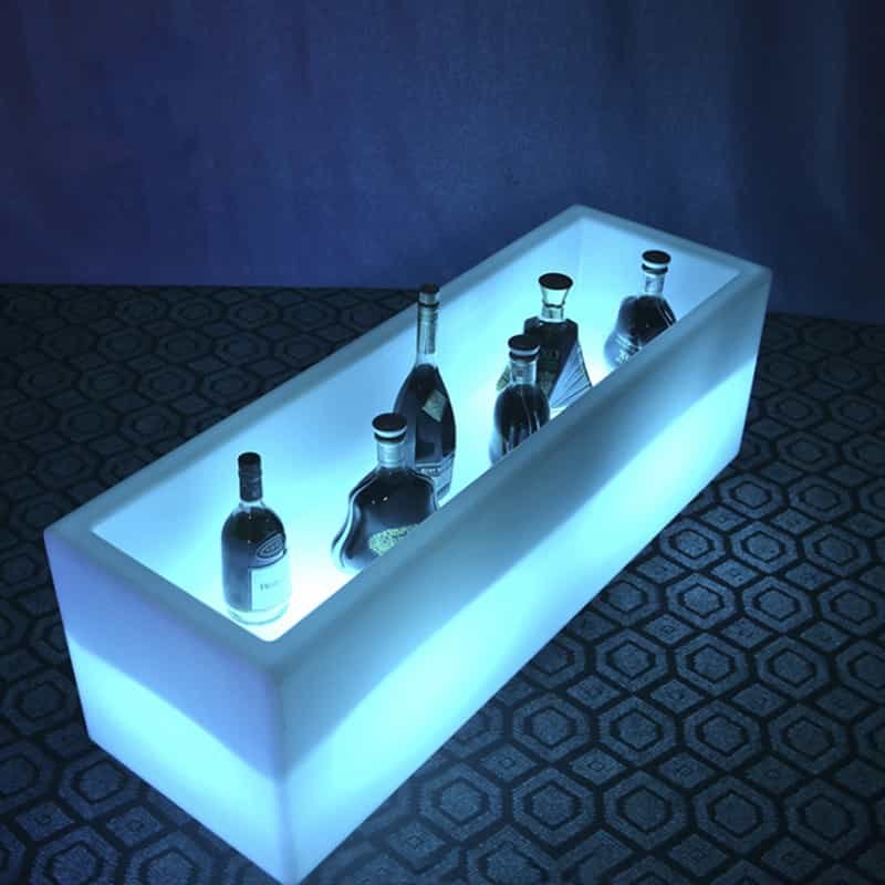 Light up LED Rectangle Ice Bucket Beverage Tub