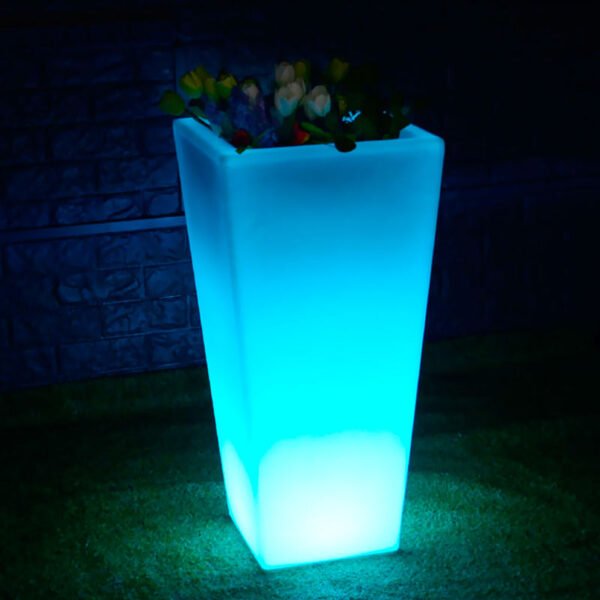 Solar LED planters lighted