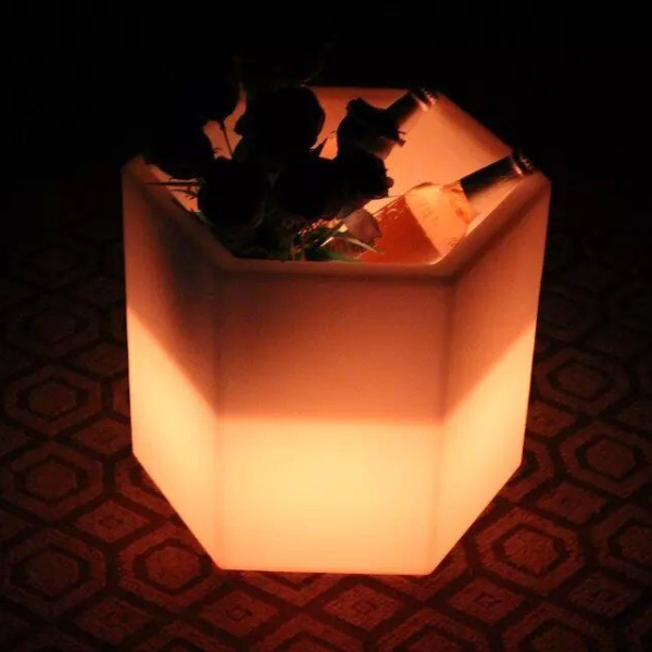 glow hexagonal ice bucket led bar furniture