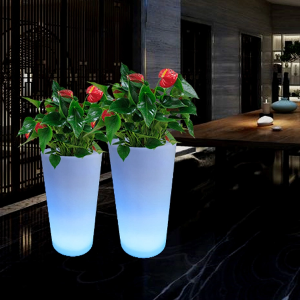 glowing LED flower pots