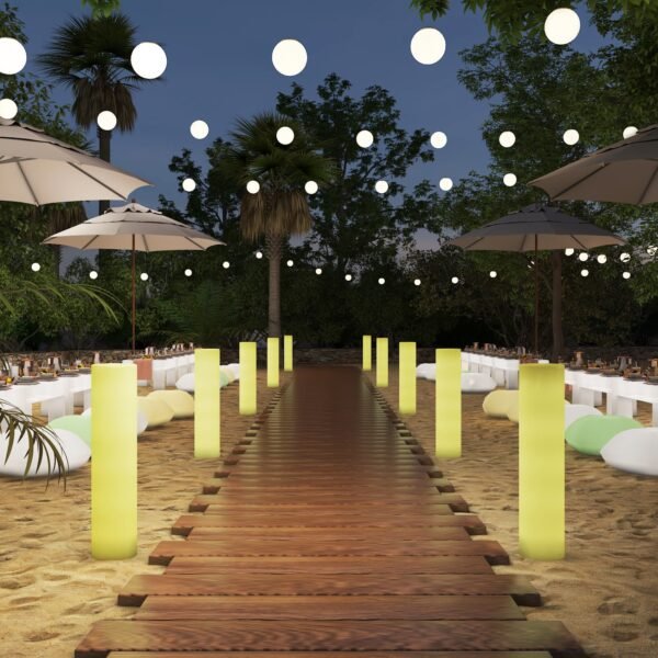 LED Battery Floor Lamp Rechargeable Cylindrical Lights Outdoor 1