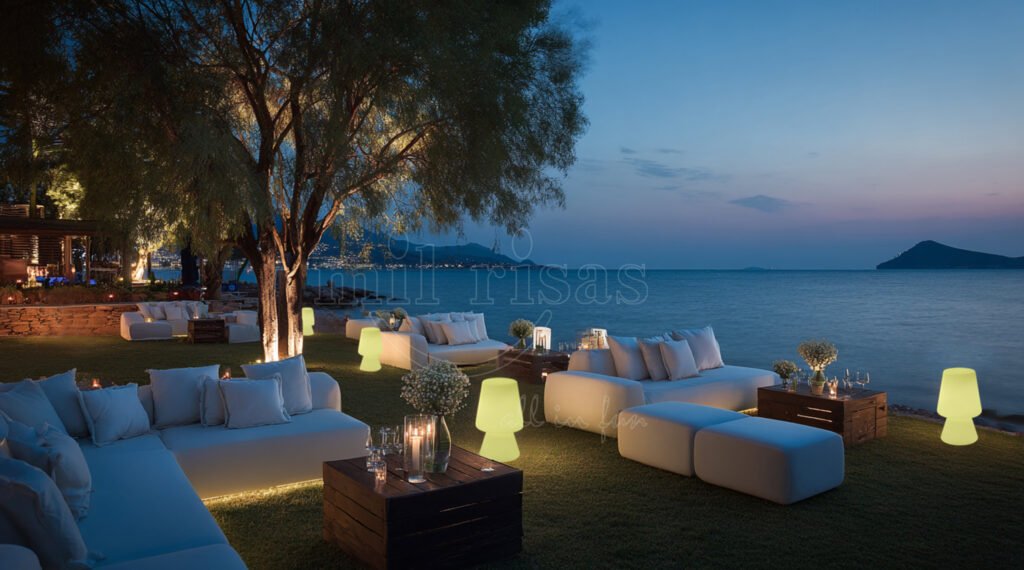Outdoor Meditation Space Design with Nature and LED Lighting