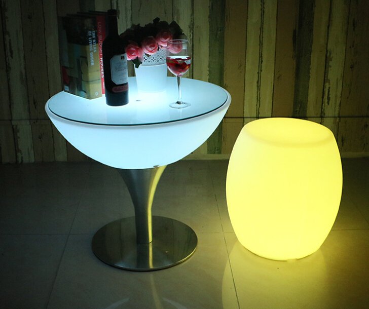 Remote Control Drum Shape LED Light Up Stool