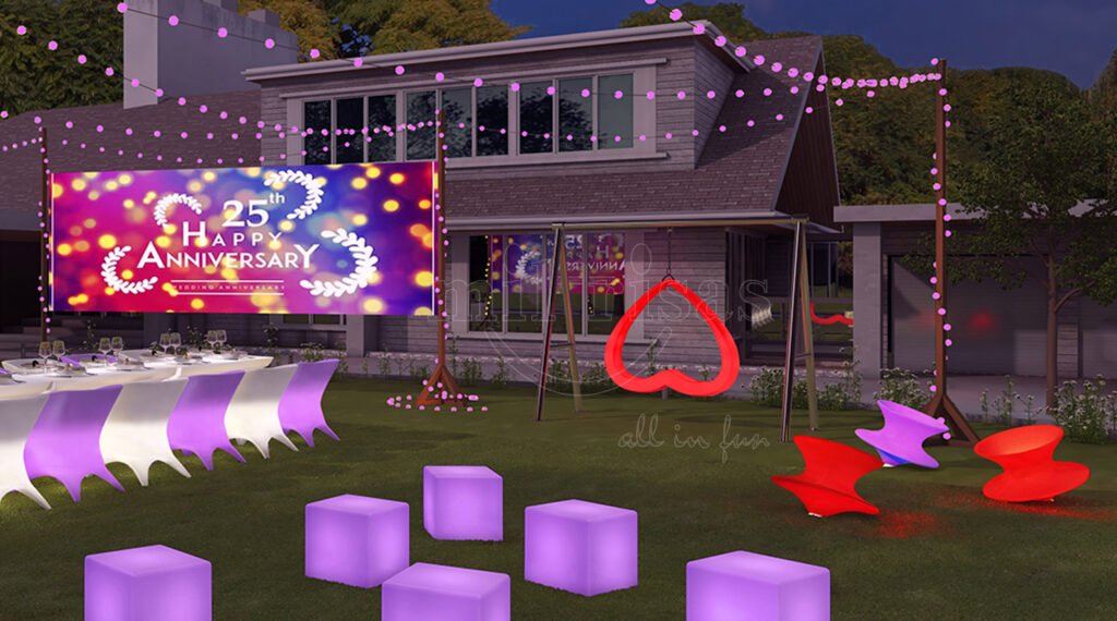 Create Magical Anniversary Moments with the LED Heart-Shaped Double Swing