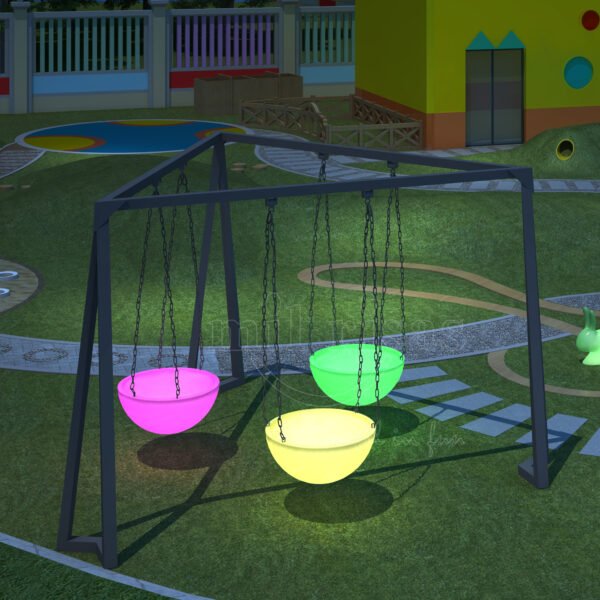 LED glowing swing with round seat