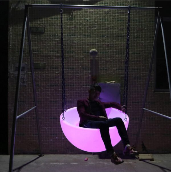 LED glowing swing with round seat