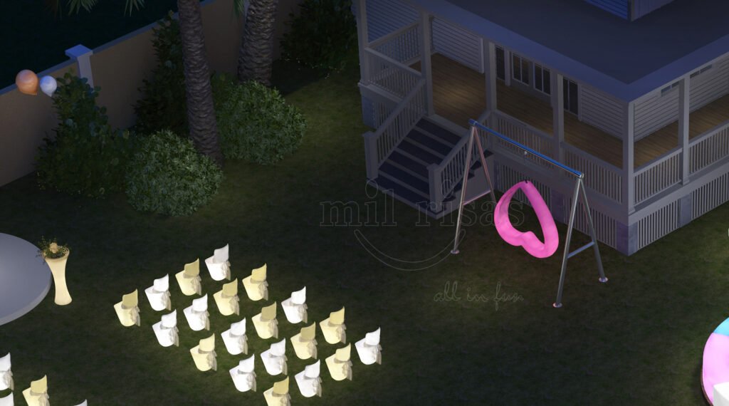 Romantic Glow for Your Villa Courtyard with the LED Heart-Shaped Double Swing Chair