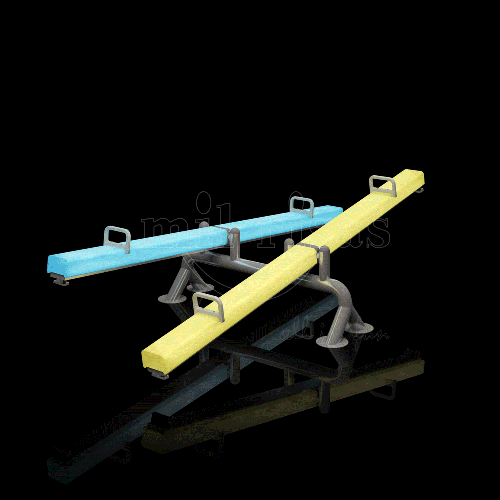 Twin LED Seesaw 4 m with Vibrant Color-Changing Leds in Action