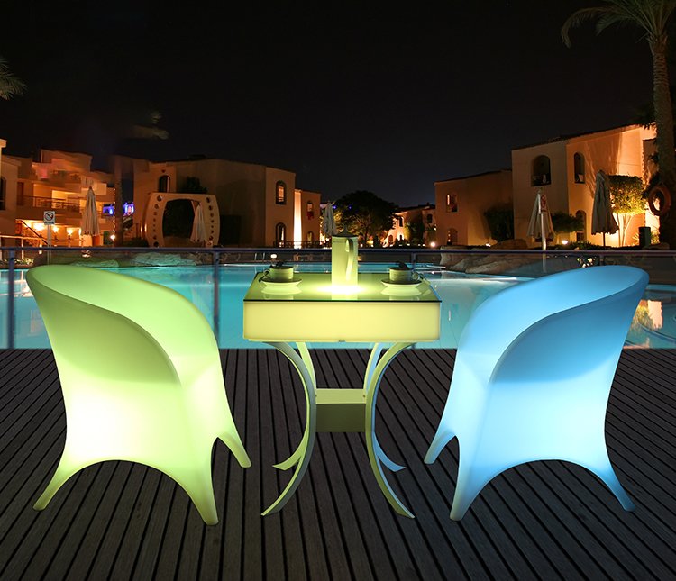 led outdoor light-up armchair